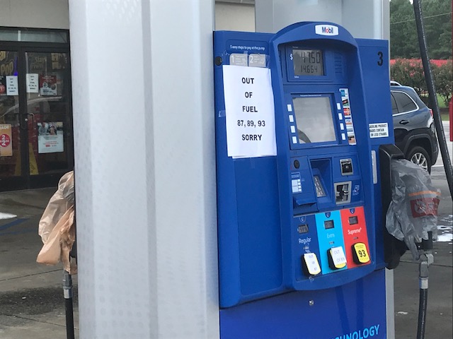 A picture I took of an unnamed gas station in the Raleigh area days before Florence arrived